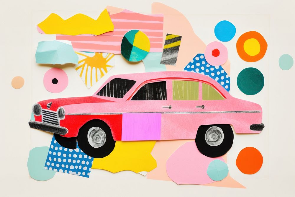 Car vehicle paper art. AI generated Image by rawpixel.