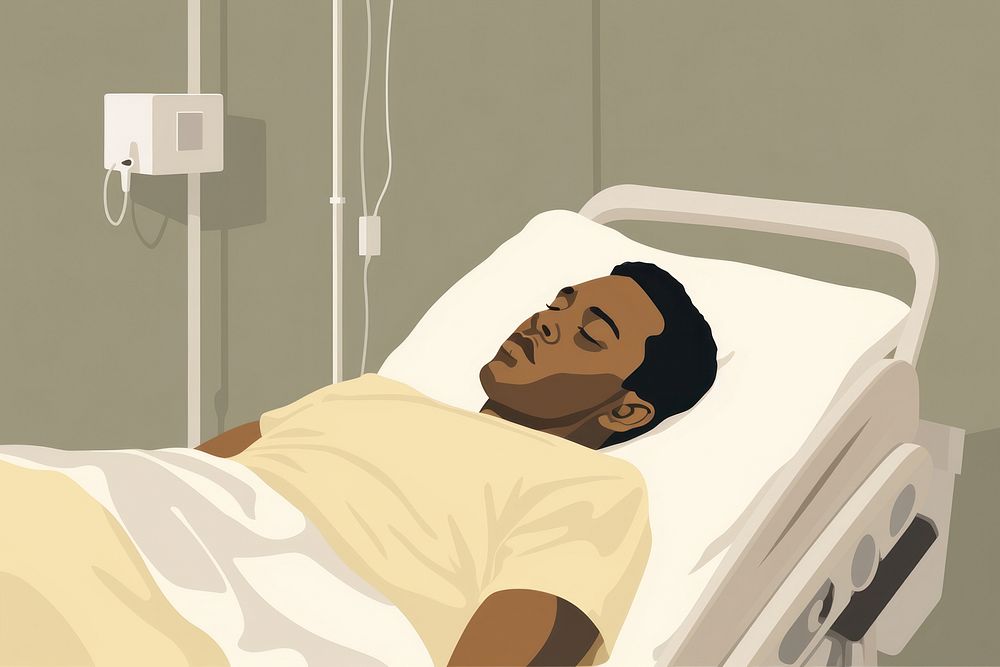Sick man hospital furniture patient. AI generated Image by rawpixel.