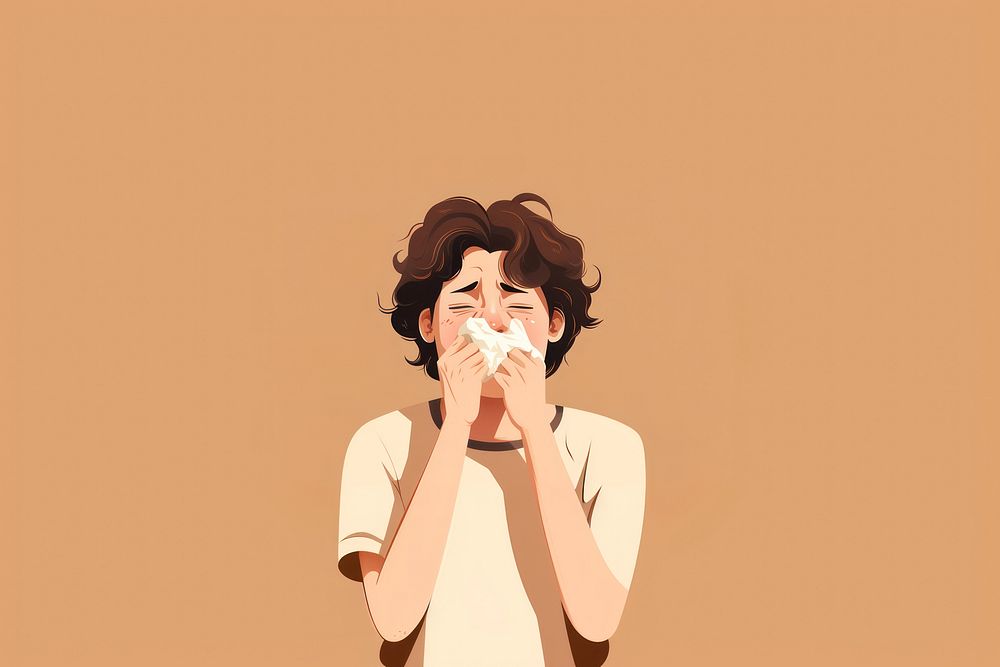 Runny nose boy adult portrait cartoon. AI generated Image by rawpixel.