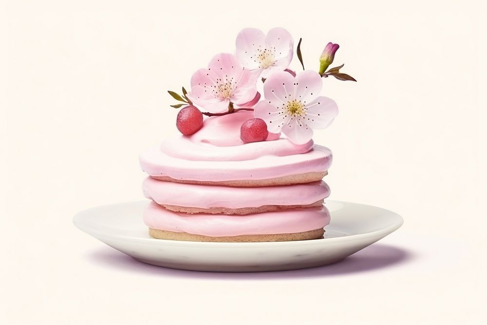Cute cake dessert flower cream. AI generated Image by rawpixel.
