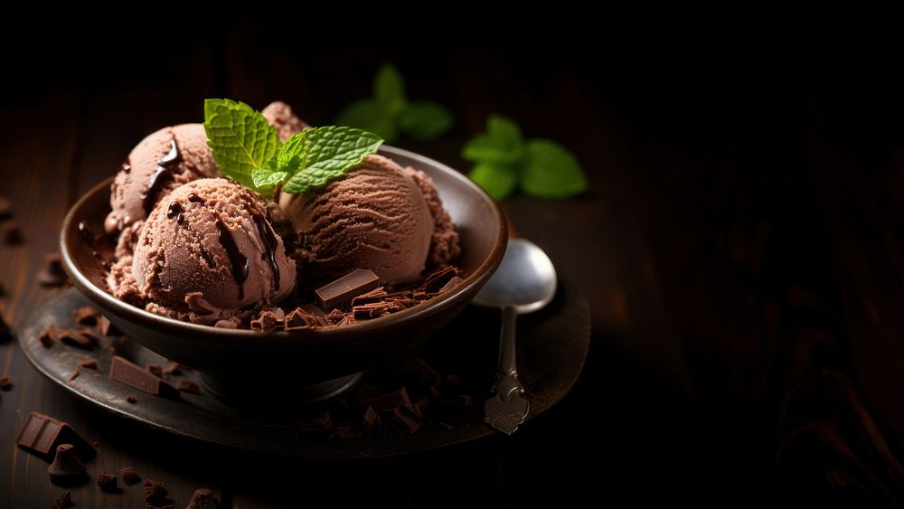 Chocolate ice cream dessert food refreshment. AI generated Image by rawpixel.