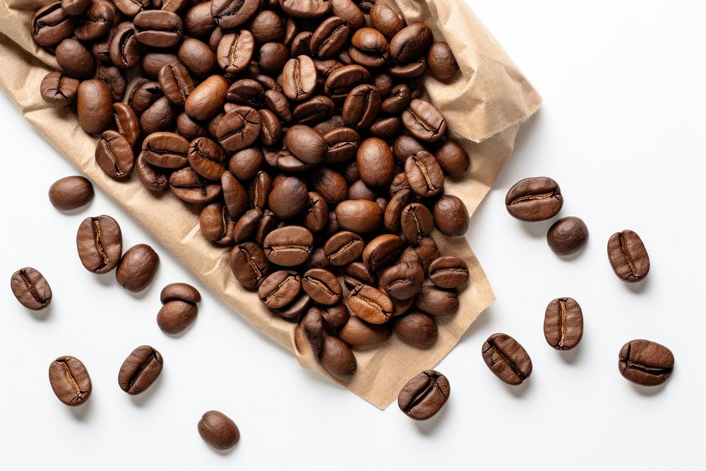 Coffee beans backgrounds brown white background. AI generated Image by rawpixel.