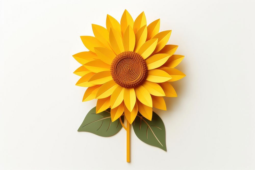 Sunflower plant white background inflorescence. AI generated Image by rawpixel.