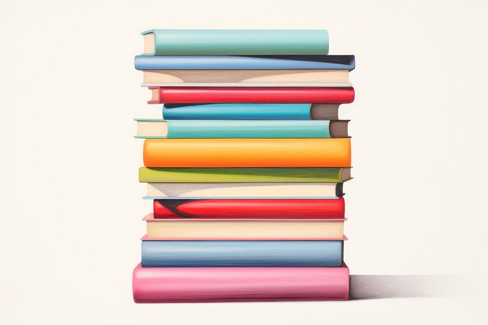 Stacked books paper publication white background. AI generated Image by rawpixel.