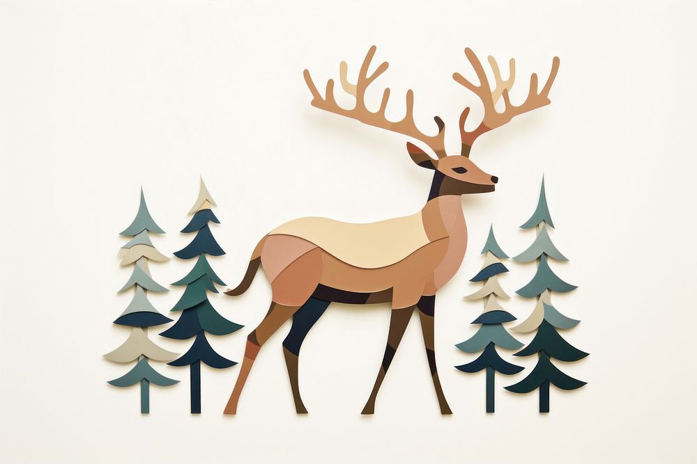 Christmas theme reindeer antler animal. AI generated Image by rawpixel.