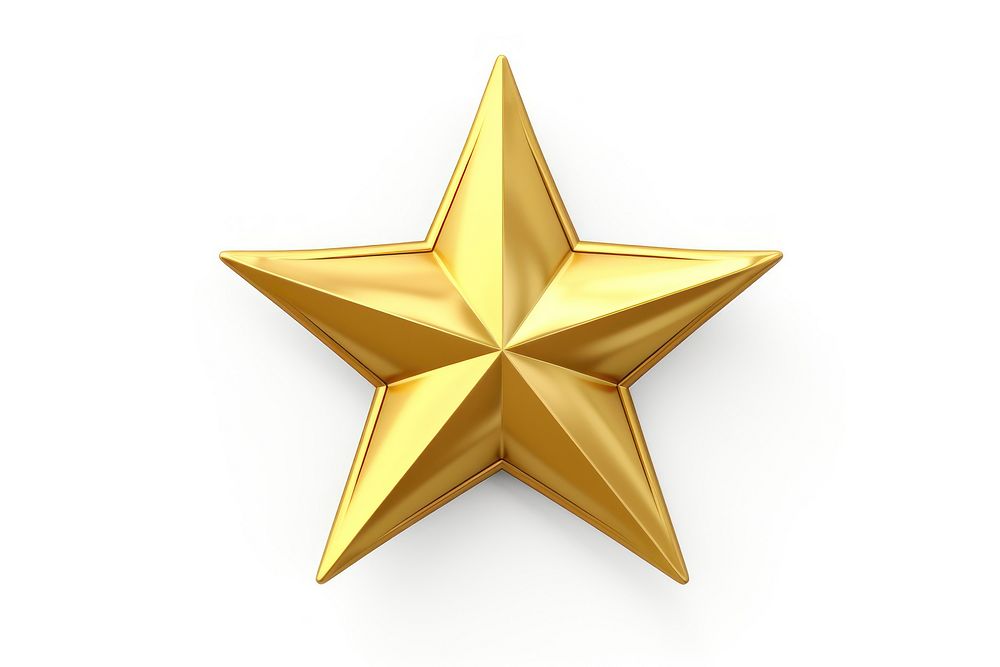Golden star symbol white background decoration. AI generated Image by rawpixel.