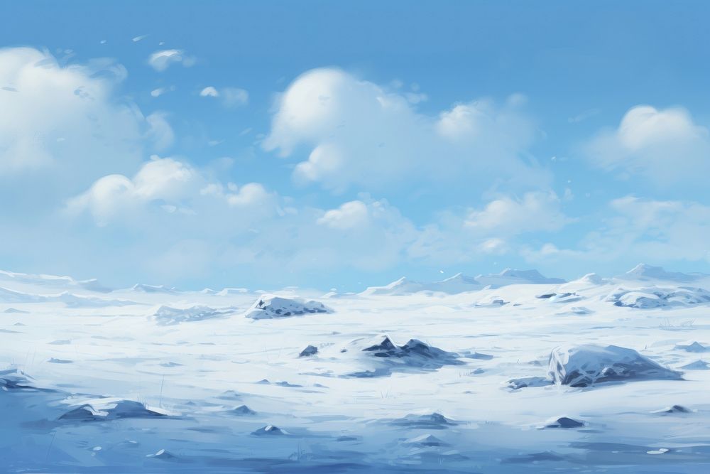 Snow field backgrounds landscape outdoors. AI generated Image by rawpixel.