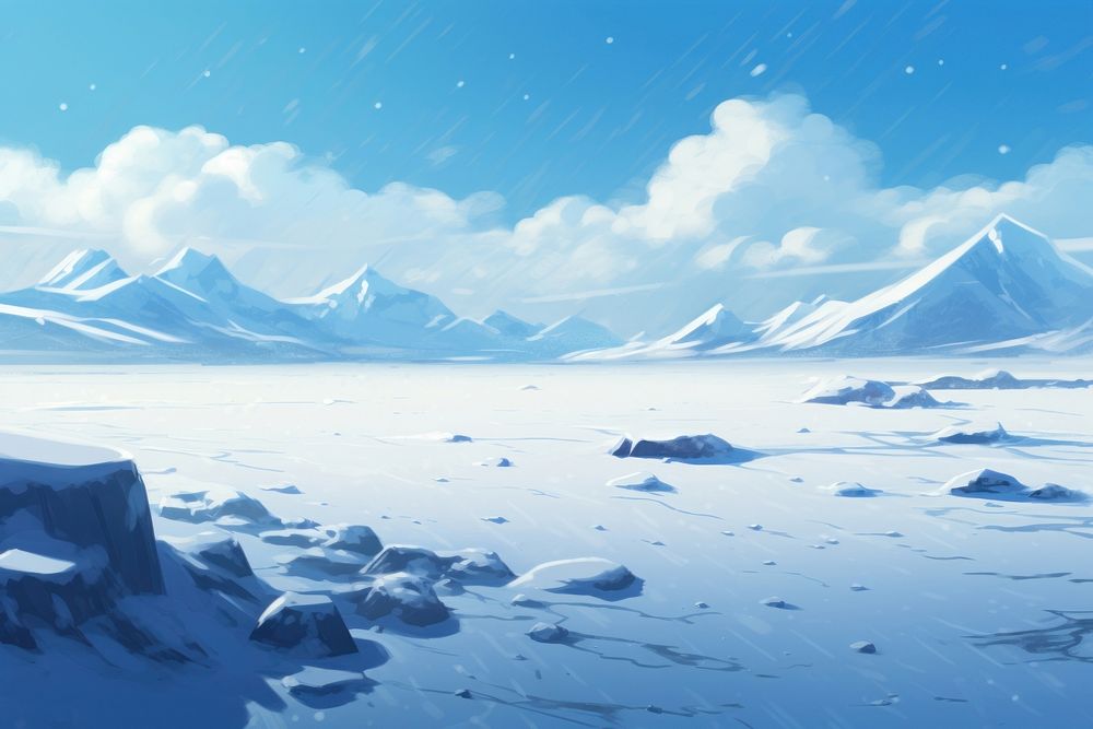 Snow field backgrounds landscape mountain. AI generated Image by rawpixel.