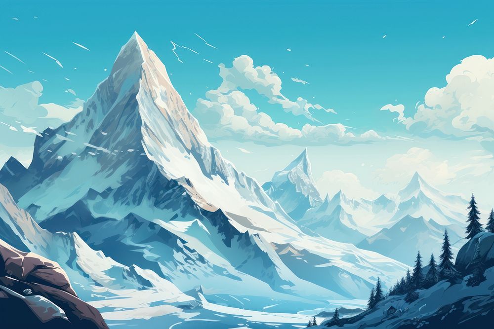 Snow mountain landscape outdoors glacier. AI generated Image by rawpixel.