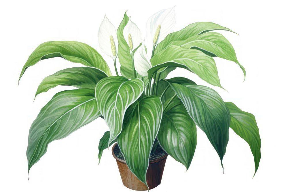 Houseplant green leaf white background. AI generated Image by rawpixel.