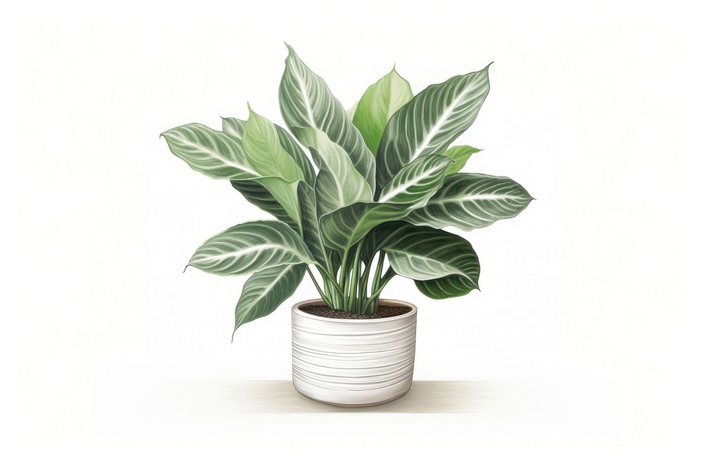Houseplant leaf white background freshness. AI generated Image by rawpixel.