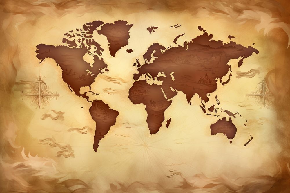 World map scroll backgrounds architecture topography. AI generated Image by rawpixel.