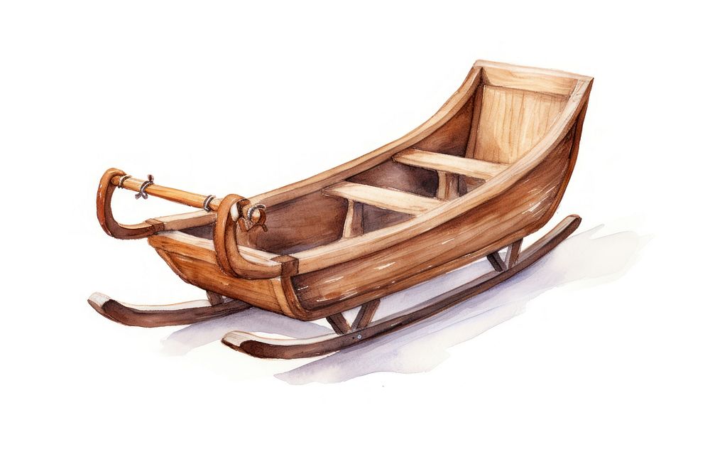 Snow sleigh vehicle drawing boat. AI generated Image by rawpixel.