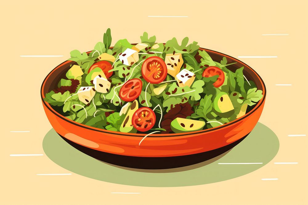 Vegan salad food vegetable plant. AI generated Image by rawpixel.