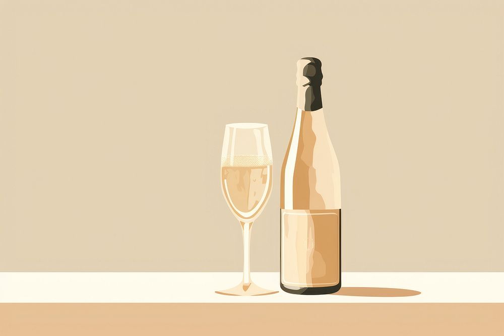 Champagne party drink beverage bottle. AI generated Image by rawpixel.