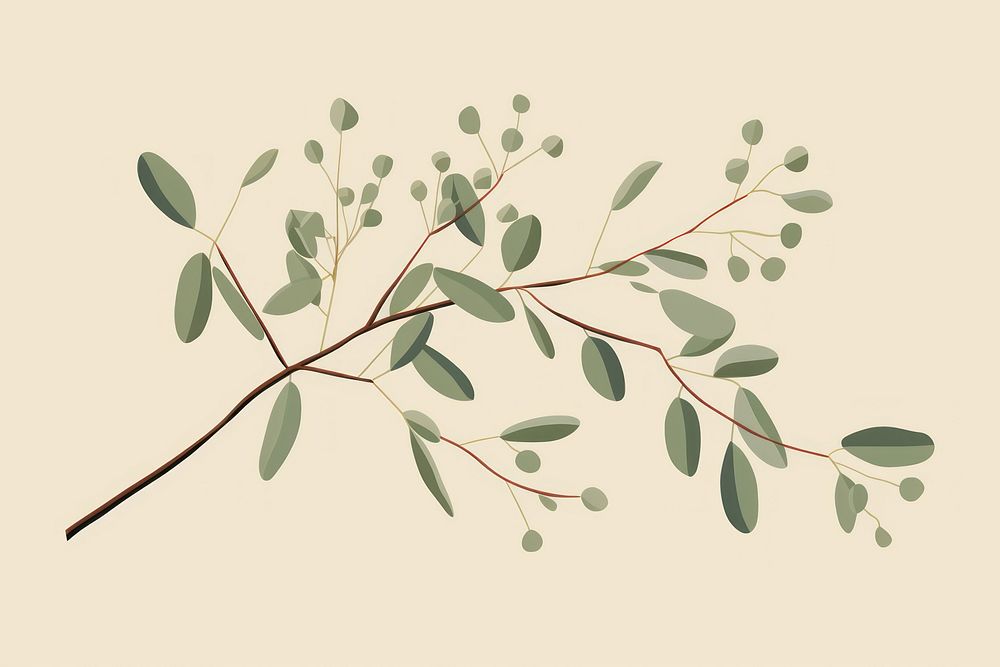 Eucalyptus sketch plant leaf. AI generated Image by rawpixel.