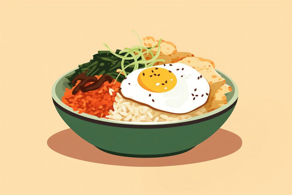 Bibimbap food meal bowl. AI generated Image by rawpixel.