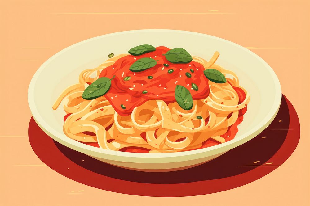 Red sauce pasta food spaghetti fettuccine. AI generated Image by rawpixel.