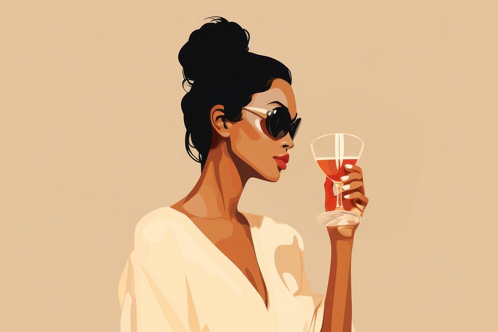Woman drinking glass adult refreshment. AI generated Image by rawpixel.