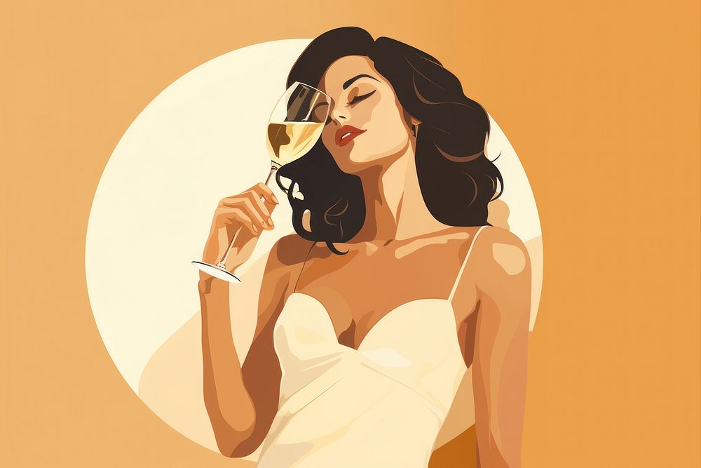 Champagne night party drinking adult woman. AI generated Image by rawpixel.