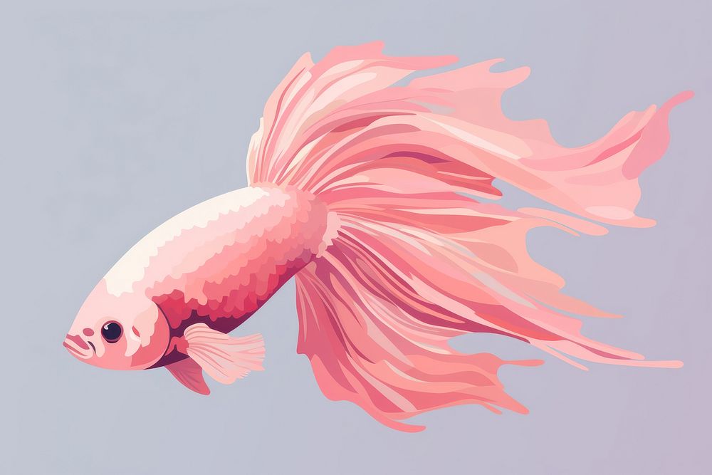 Pink betta fish goldfish animal underwater. AI generated Image by rawpixel.