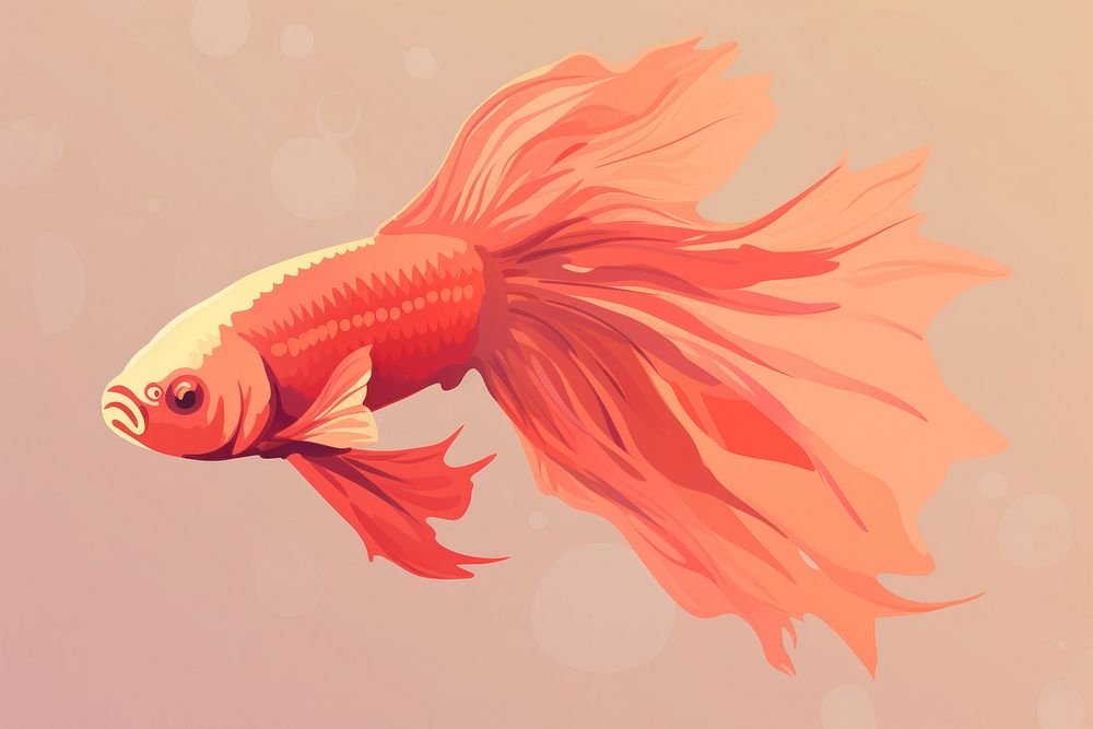 Red betta fish goldfish animal underwater. AI generated Image by rawpixel.