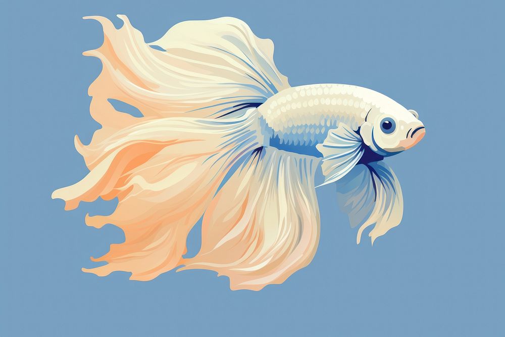 Blue betta fish goldfish animal underwater. AI generated Image by rawpixel.