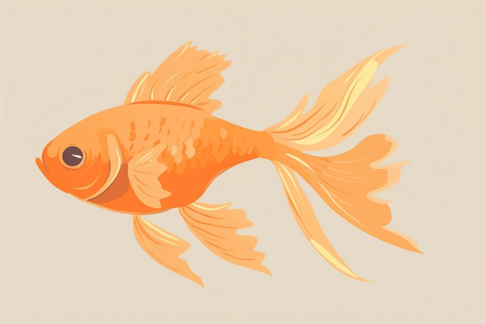 Orange fantail fish goldfish animal underwater. AI generated Image by rawpixel.