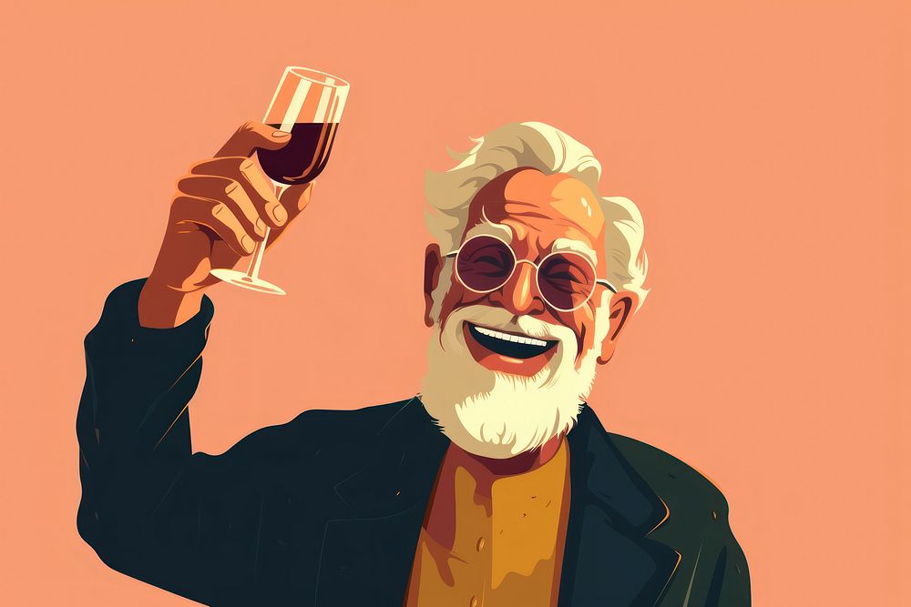 Adult wine refreshment sunglasses. AI generated Image by rawpixel.