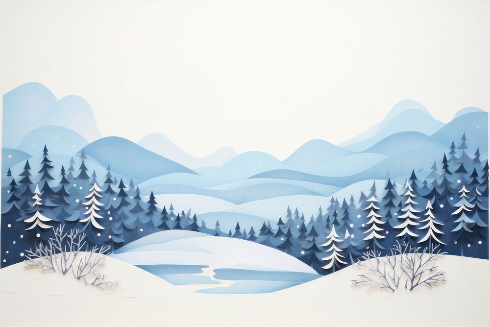 Snow painting landscape outdoors. AI generated Image by rawpixel.