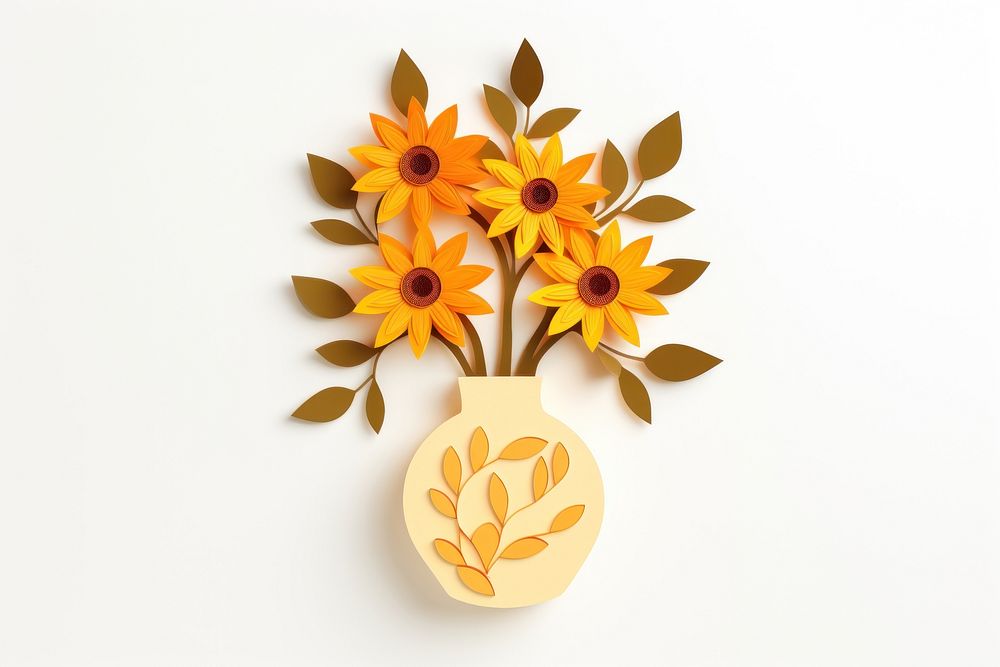 Sunflower vase craft plant. AI generated Image by rawpixel.