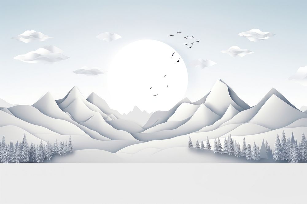 Mountain landscape outdoors nature winter. AI generated Image by rawpixel.