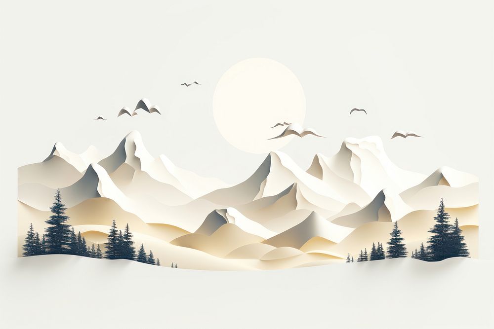 Mountain landscape outdoors nature snow. AI generated Image by rawpixel.