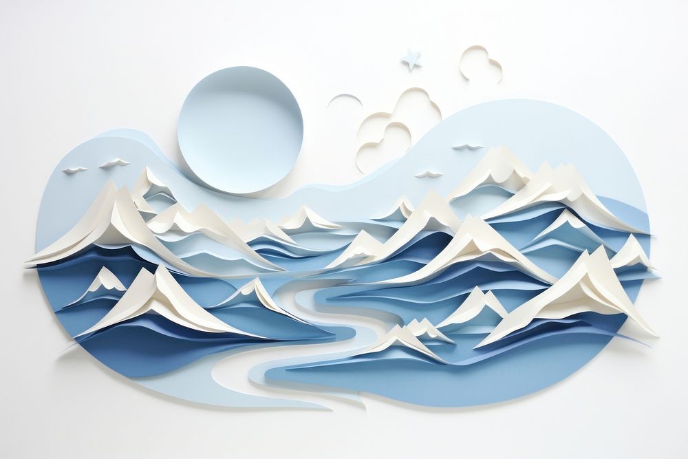 Artic landscape painting paper creativity. AI generated Image by rawpixel.