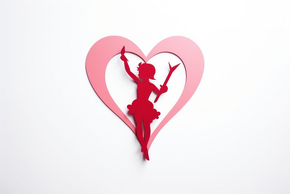 Love cupid heart white background representation. AI generated Image by rawpixel.