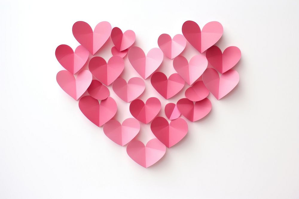 Pink heart white background celebration creativity. AI generated Image by rawpixel.