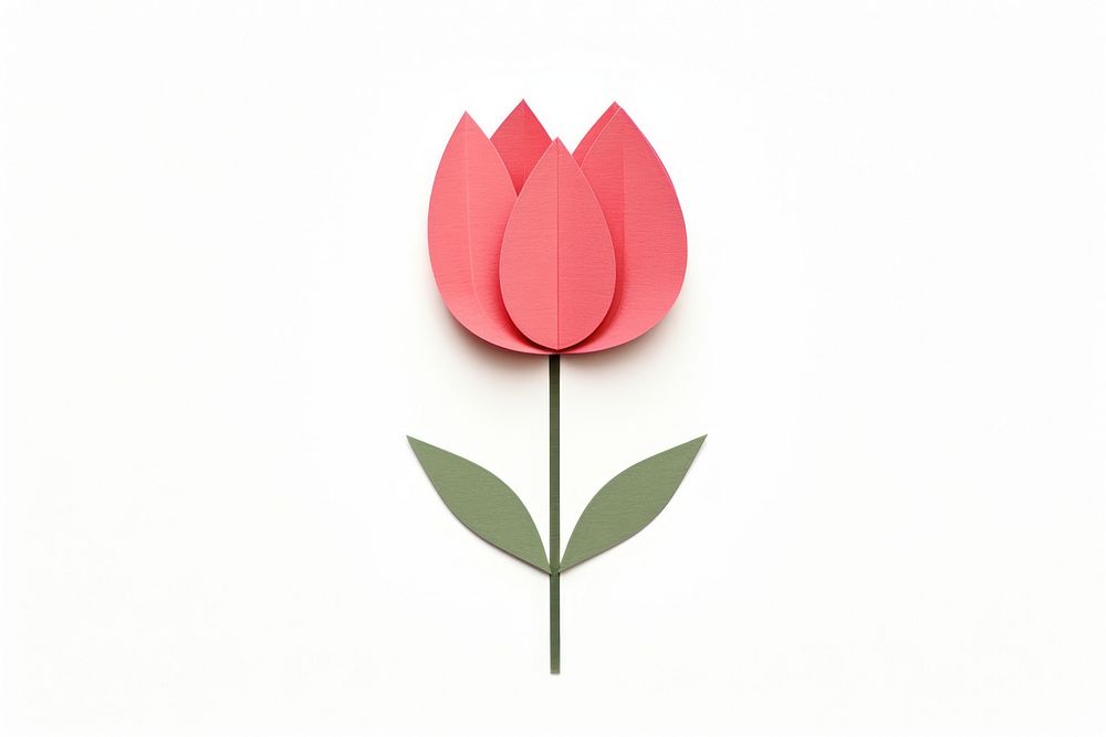 Tulip flower plant paper. AI generated Image by rawpixel.