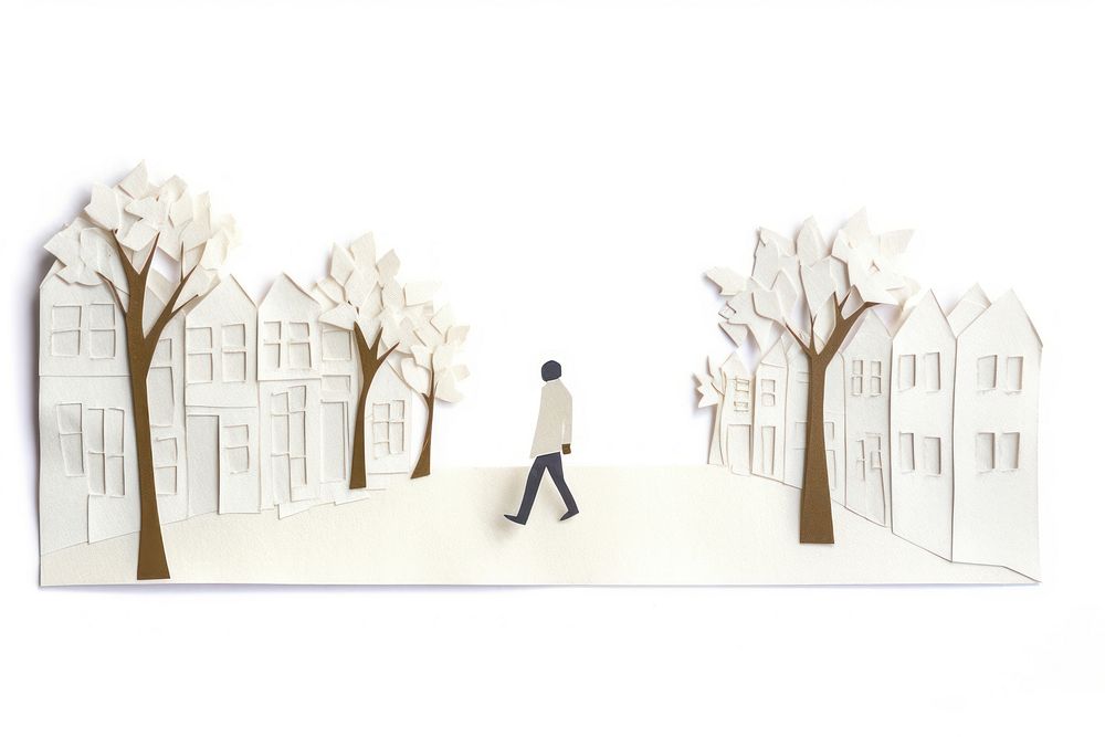 Walking white paper tree. AI generated Image by rawpixel.