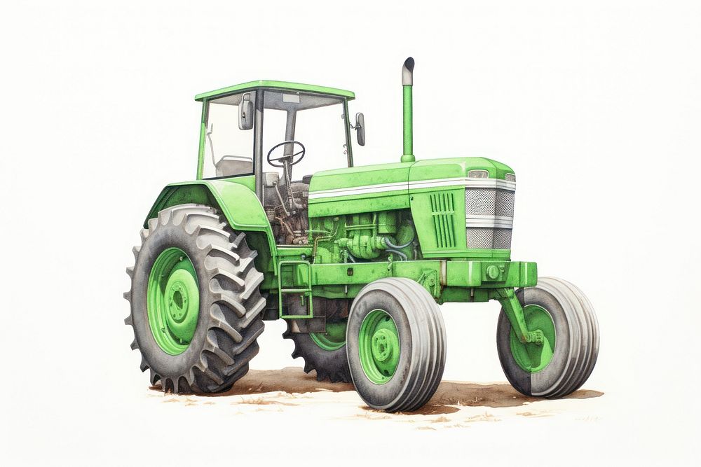 Farming tractor vehicle drawing wheel. AI generated Image by rawpixel.