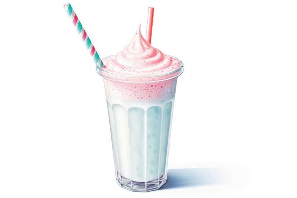 Drink milkshake smoothie white background. AI generated Image by rawpixel.
