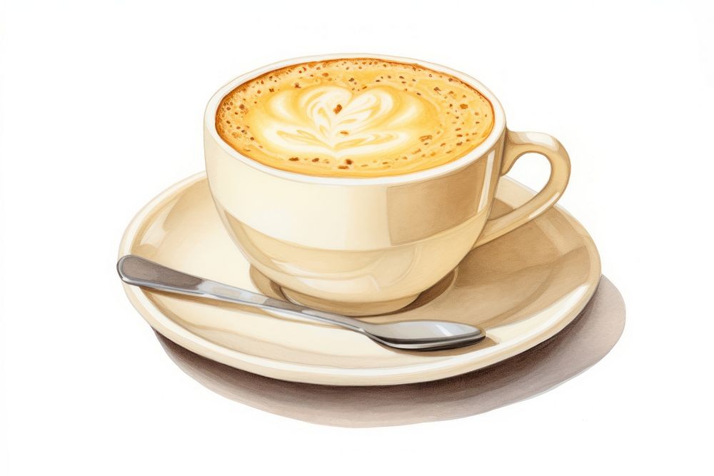 Cappuccino cappuccino saucer coffee. AI generated Image by rawpixel.