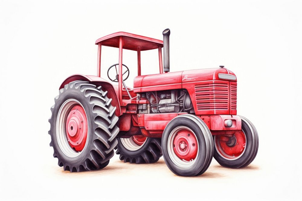 Farming tractor vehicle wheel red. AI generated Image by rawpixel.