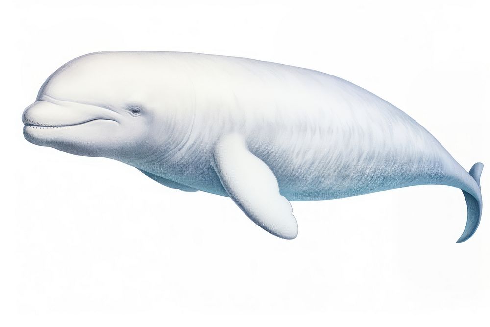 Beluga whale animal mammal white. AI generated Image by rawpixel.