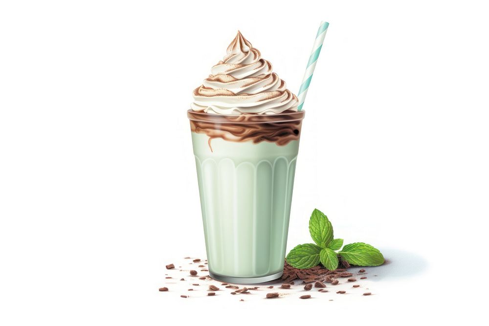Mint chocolate frappe dessert drink cream. AI generated Image by rawpixel.