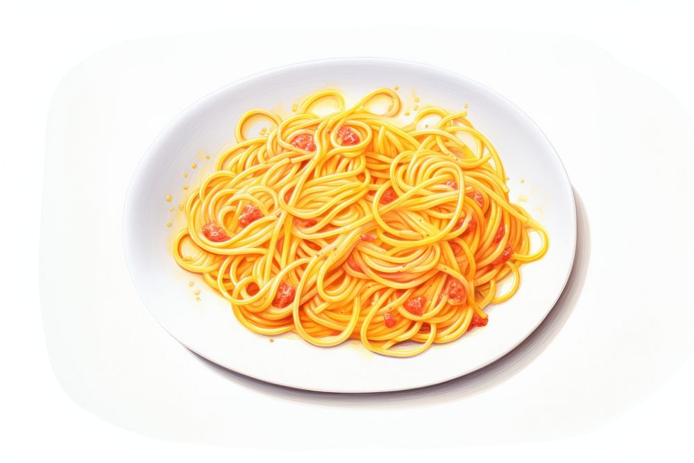 Spaghetti plate pasta food. AI generated Image by rawpixel.