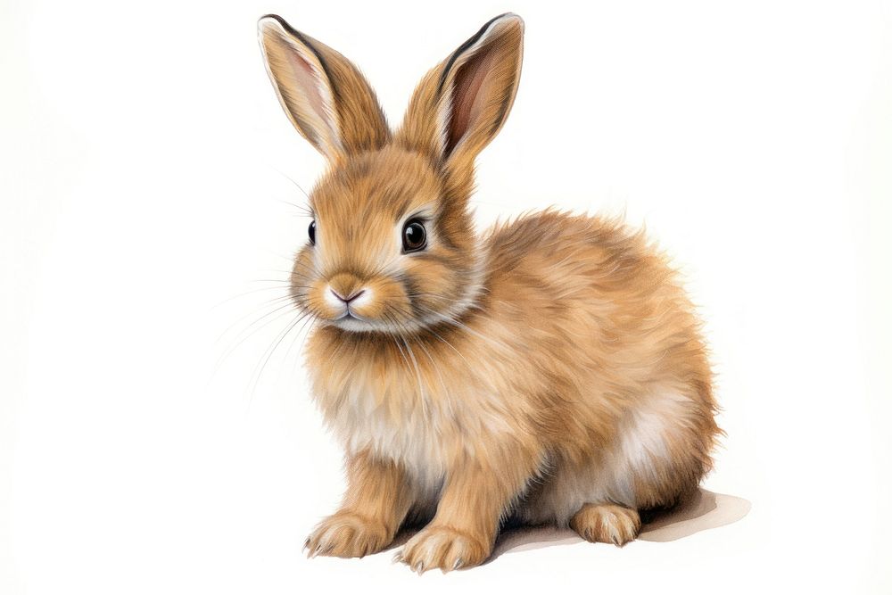 Rabbit drawing mammal animal. AI generated Image by rawpixel.