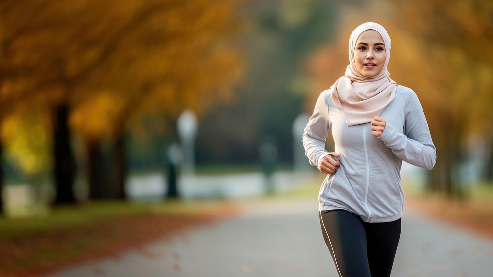 Jogging outdoors running sports. 