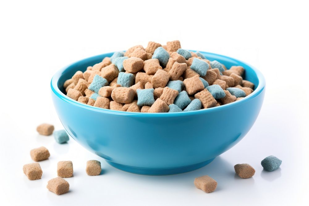 Cat food bowl pill blue. AI generated Image by rawpixel.