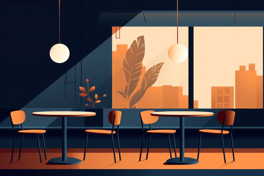 Restuarant architecture restaurant furniture. AI generated Image by rawpixel.
