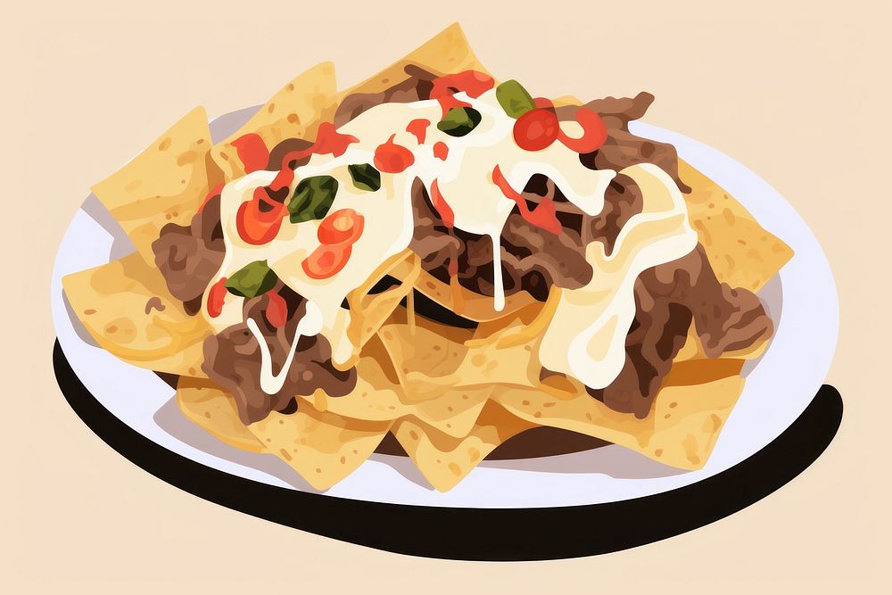 Beef nachos dessert food breakfast. AI generated Image by rawpixel.